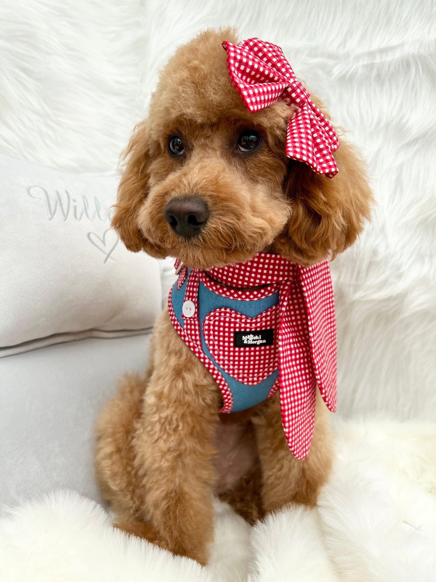 Red Gingham Sailor Bow