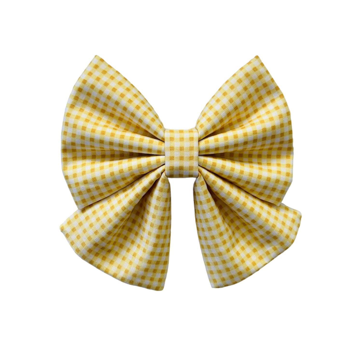 Yellow Gingham Sailor Bow