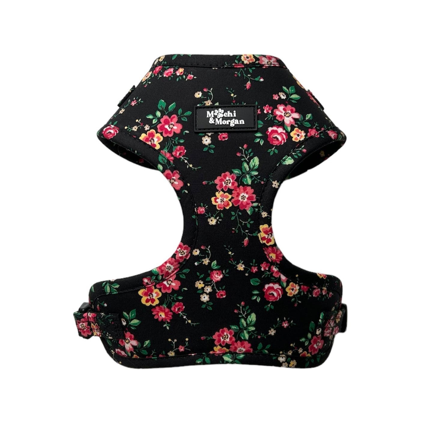 Black French Rose Dog Harness