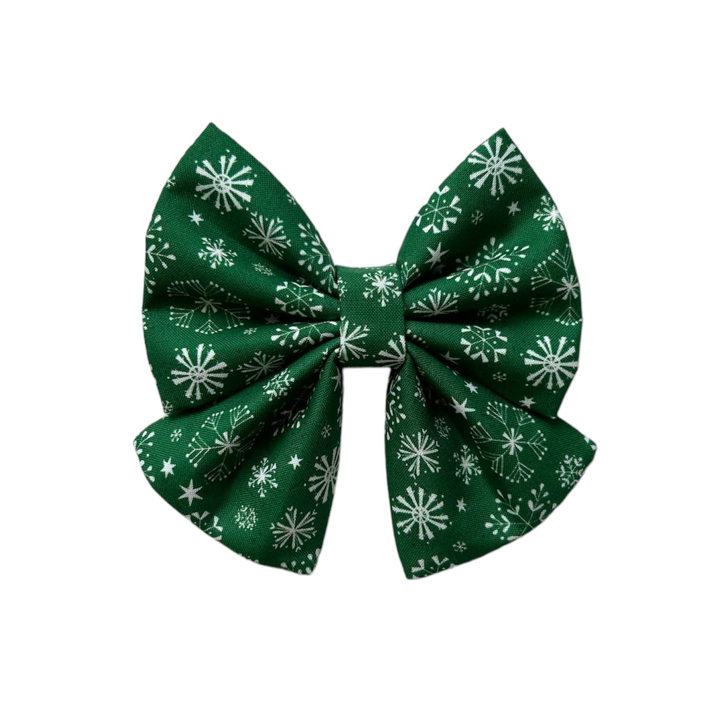 Green Snowflake Sailor Bow