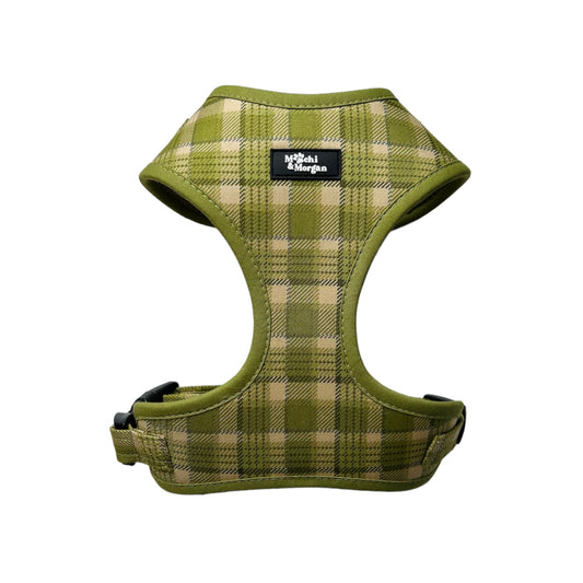 Green Tartan Dog Harness