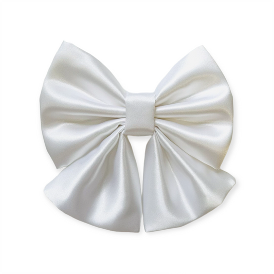 White Satin Sailor Bow