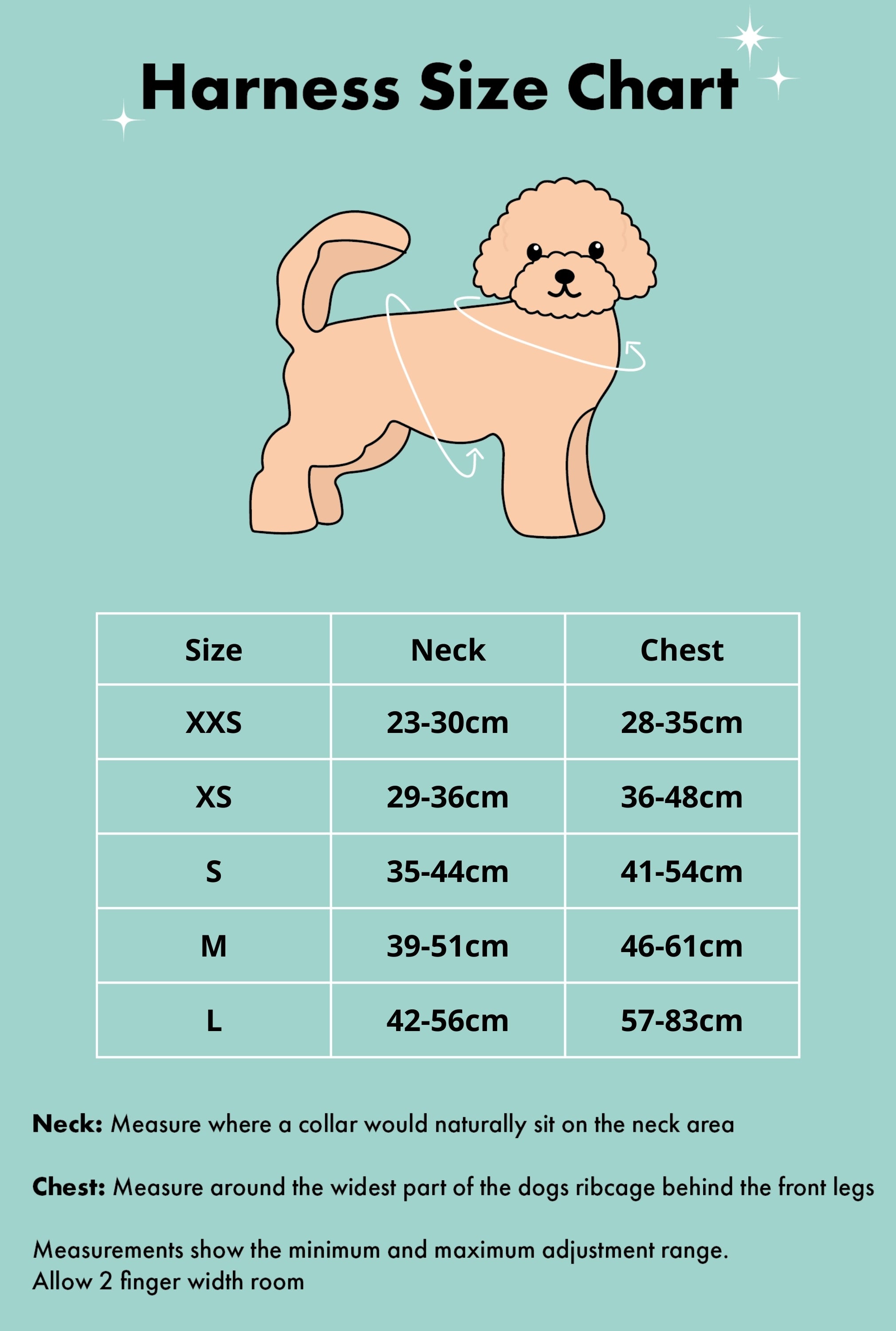 Bichon frise 2025 harness size